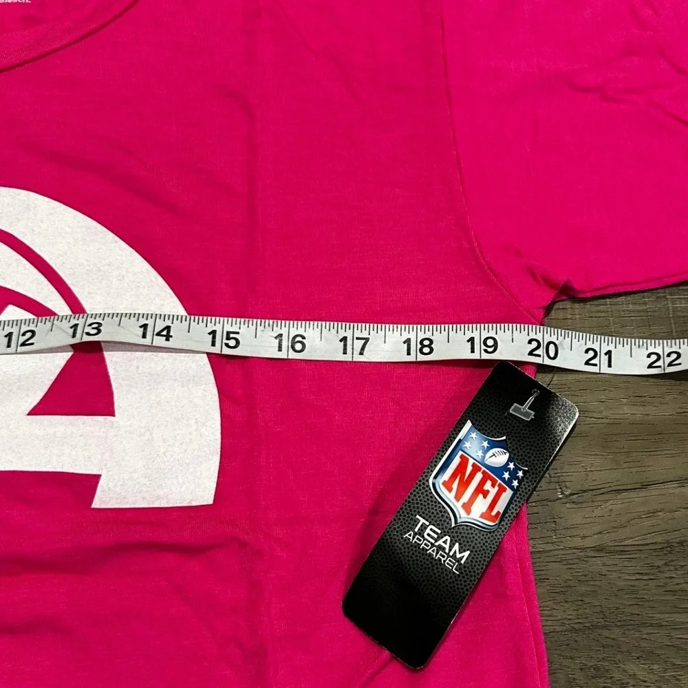 LA Rams Puka Nacua #17 Majestic Threads Pink T-Shirt Womens Size Large NWT - Picture 5 of 6